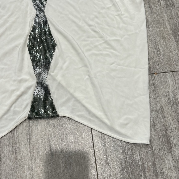 RAMY BROOK white beaded tank top E12 - Picture 3 of 7